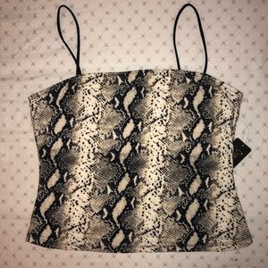 Orange Riss snake print crop top